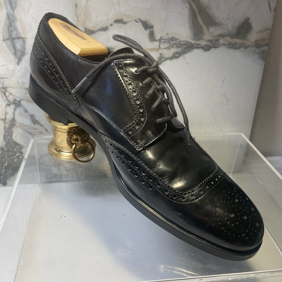 Church’s shoe men PRADA black leather dress oxford sz 9 - Picture 6 of 16